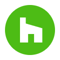 White house icon in green circle