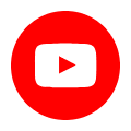 Red YouTube play button on black background