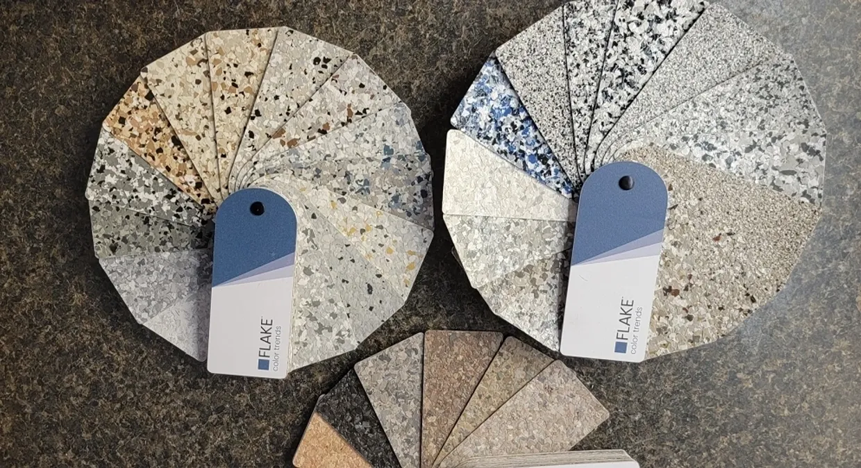 Terrazzo stone sample fan decks