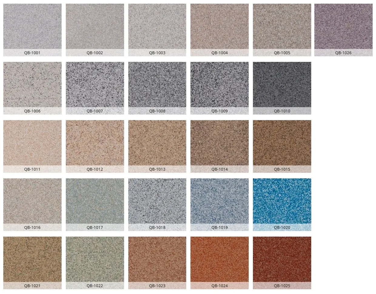 Carpet color swatch palette grid