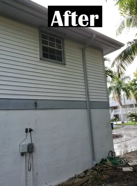 Freshly cleaned and painted house exterior