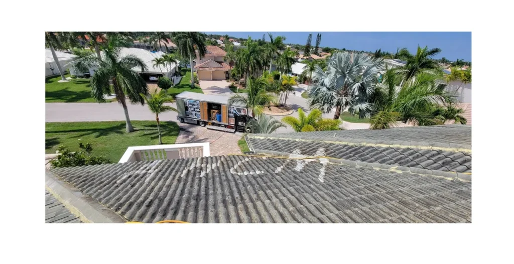 Tiled roof with HELP spelled out