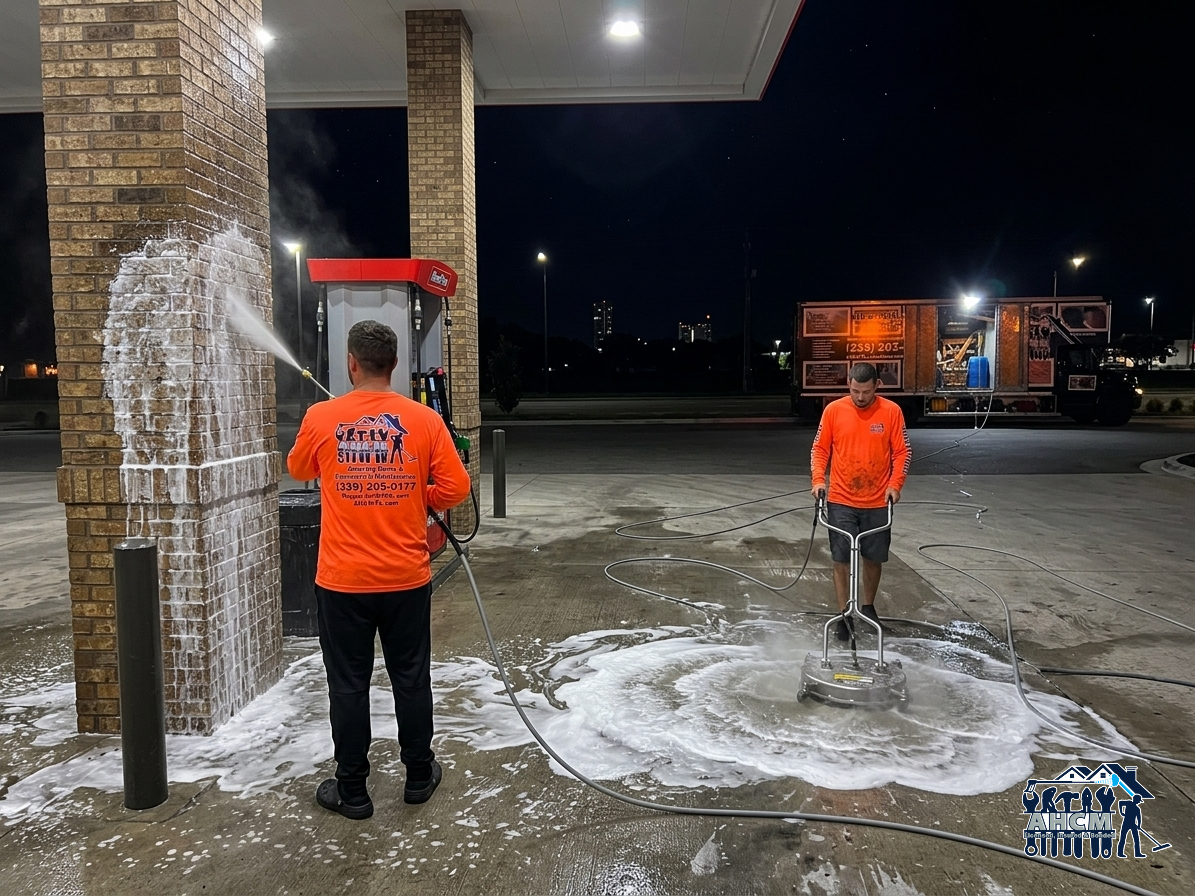 gas station night