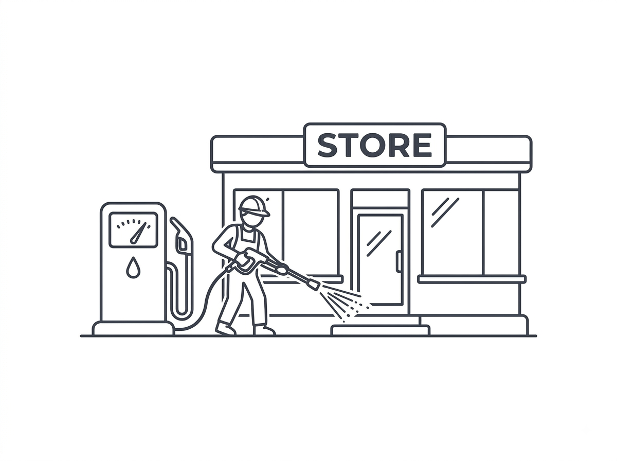 gas station store pressure washing
