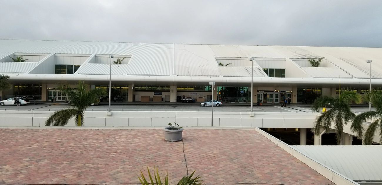 Airport terminal building commercial pressure washing project, second angle